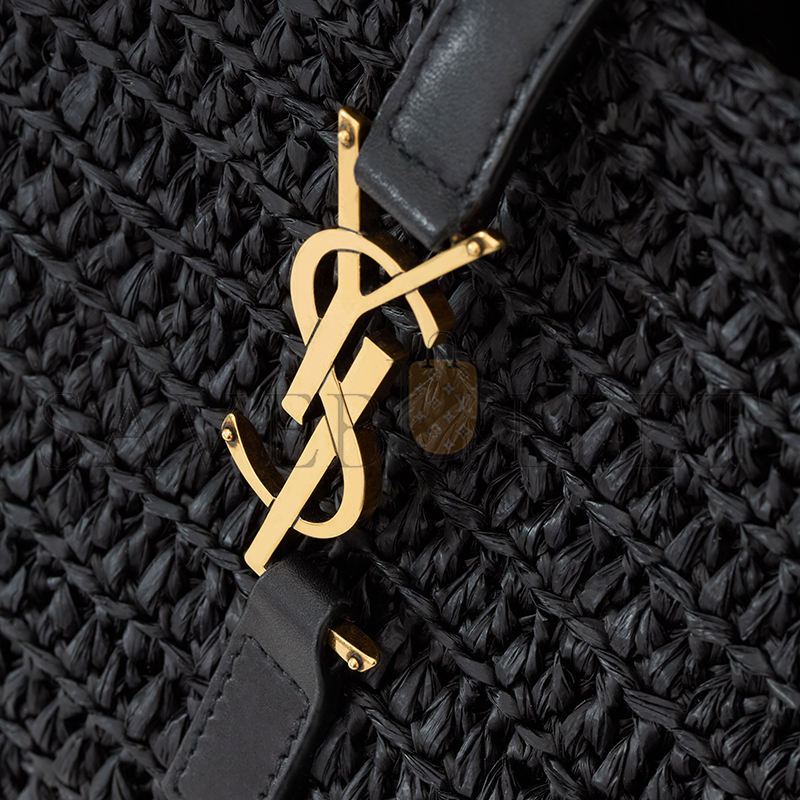 YSL LE 5 À 7 SUPPLE SMALL IN RAFFIA AND LEATHER 823812GAAE01000 (23*22*8.5cm)